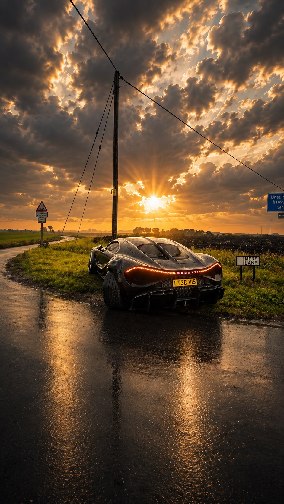Bugatti Tourbillon Crash Scene